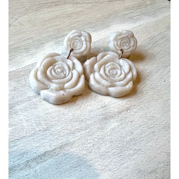 Earrings Statement Earrings Handcrafted Artwork Opal Floral - Picture 5 of 5